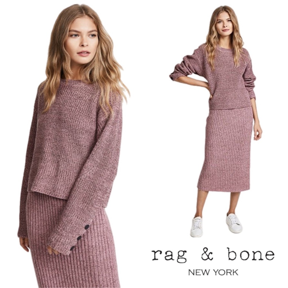 NEW Rag & Bone JUBILEE CREW Sweater in Dusty Rose